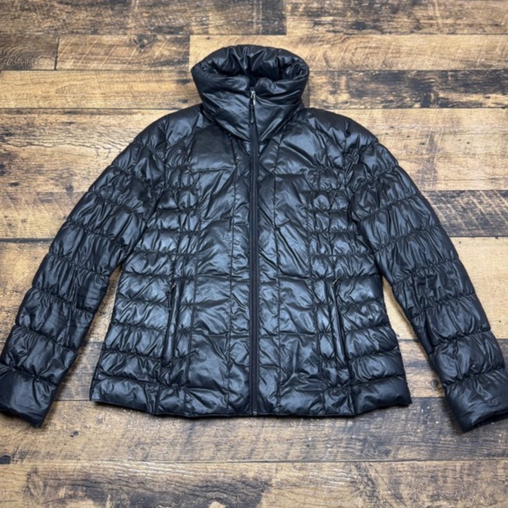 Kenneth Cole Reaction‎ Puffer Jacket Quilted Down Full Zip High Neck Black L